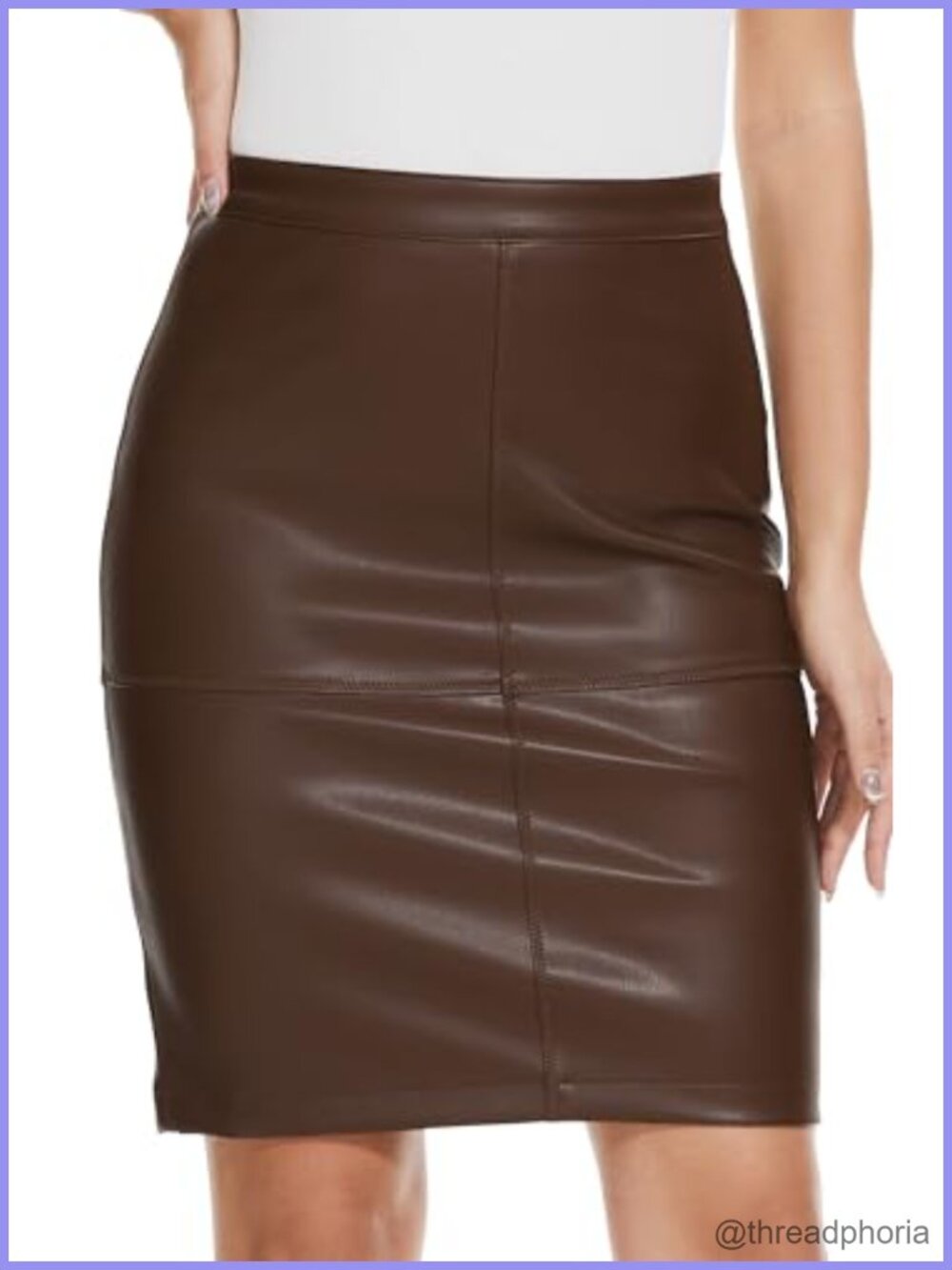 Women's Faux Leather Mini Skirt Bodycon High Waist Zip Pencil
